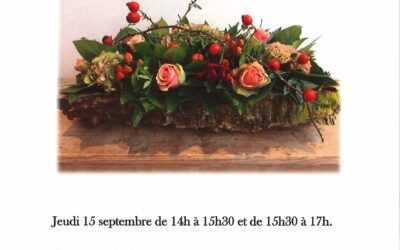 ATELIER D’ART FLORAL LE JEUDI 15 SEPTEMBRE A GRANDFONTAINE