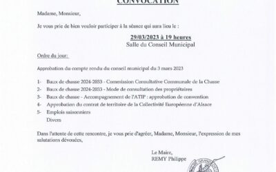 CONSEIL MUNICIPAL DU 29 MARS 2023 A 19H00