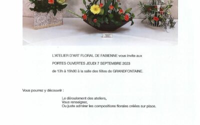 ATELIER D’ART FLORAL – PORTES OUVERTES LE 7 SEPTEMBRE 2023