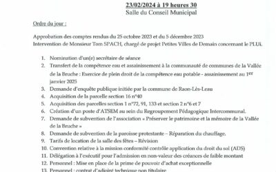 CONSEIL MUNICIPAL DU 23 FEVRIER 2024 A 19H30