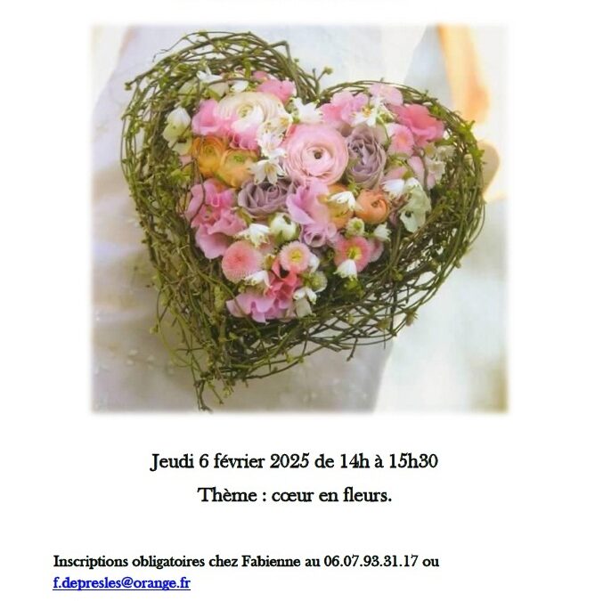 ATELIER D’ART FLORAL A GRANDFONTAINE LE 6 FEVRIER 2025